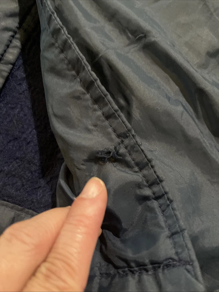 Sears The Mens Store Quality Outerwear Size 38 (M) Navy Jacket **Missing Button - Image 3 of 4