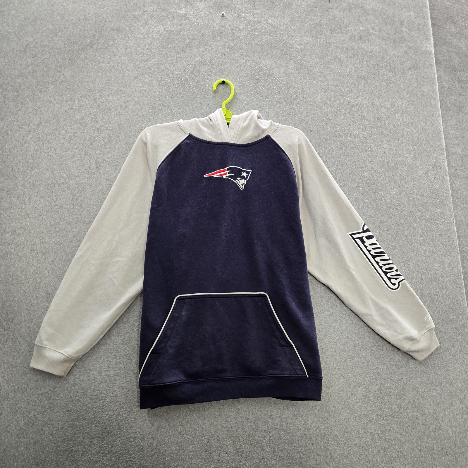 New England Patriots Men Hoodie XL Navy Reebok Y2K Fleece Team Logo