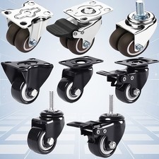 1.5" to 5 inch Heavy Duty PU Swivel Castor Wheels Trolley Furniture Caster Brake
