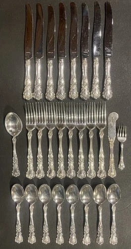 Gorham Buttercup Sterling Silver 8 Person Serving Set No Mono 27 Pieces 1090 Gr