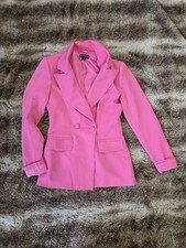 PrettyLittleThing Hot Pink Blazer Size 6– Barbiecore Double Breasted Jacket