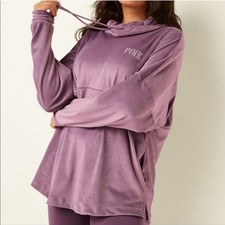 PINK Varsity Velour Cowl Pullover Y2K Oversized XS Loungewear Victoria's Secret