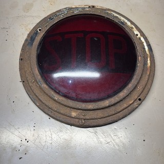VINTAGE ARROW SAFETY STOP LIGHT MT HOLLY NJ LAMPS / GLASS RAT ROD BUS VAN