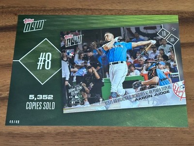 2018 Topps #TN-8 Aaron Judge Topps Now Top 10 Jumbo/Oversized Card Bookend 49/49