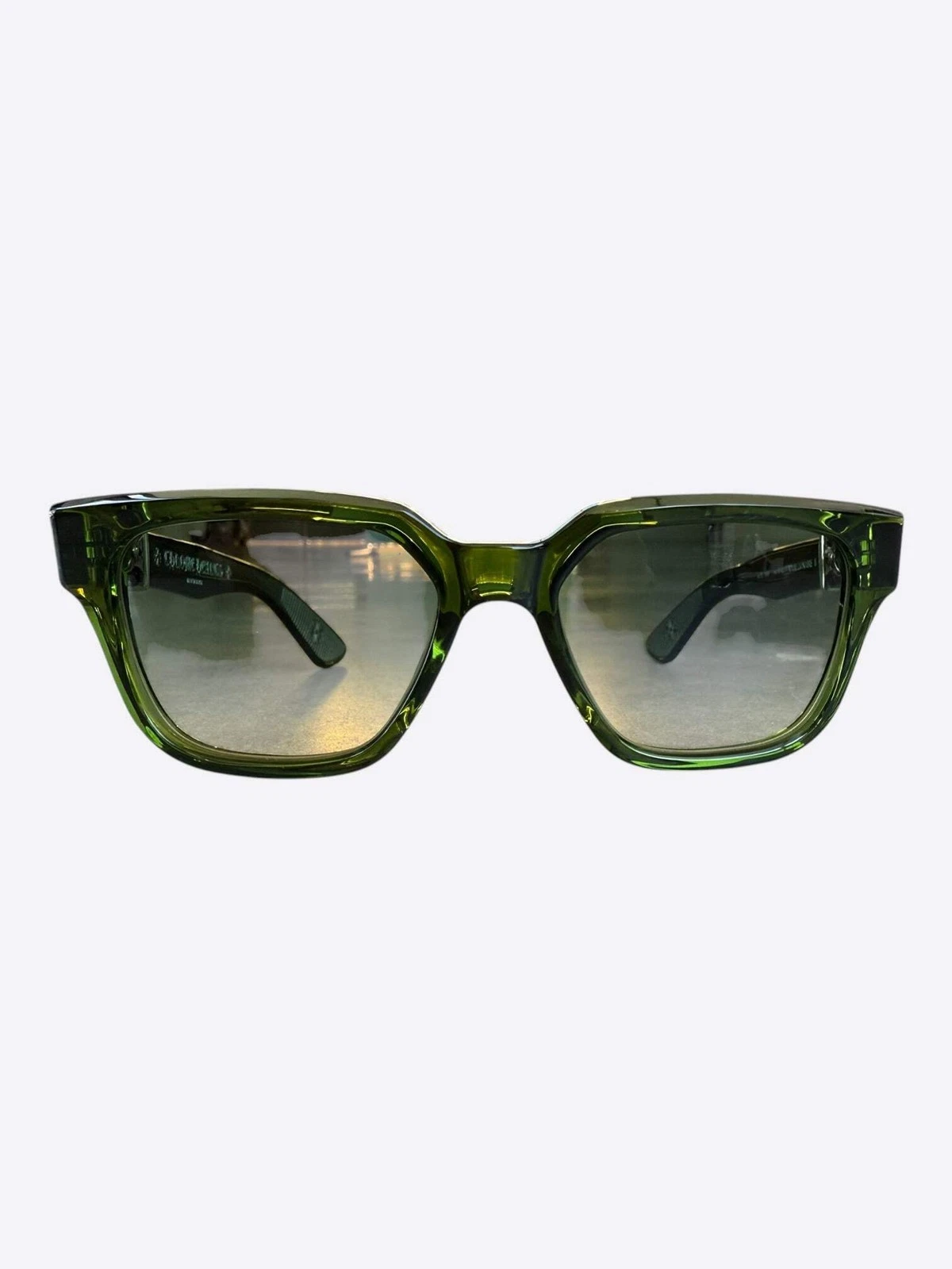 Chrome Hearts Green & Silver Vagillionaire 2 Tinted Glasses