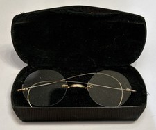 Antique AO American Optical 1/10 12K Gold-Filled Rimless Glasses with Case