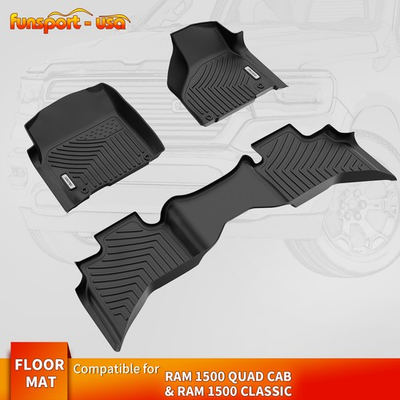 #ad #ad Floor Mats Liners for 2013 2024 Dodge Ram 1500 Classic Quad Cab TPE All Weather $75.99