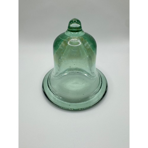 Vintage Hand Blown Green Glass Garden Cloche Bell Jar Seedling Cover 5in
