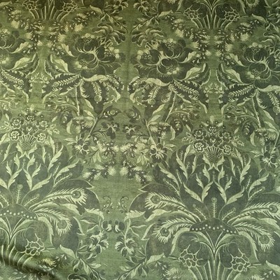 Zoffany Gardinenstoff DUCATO SAMT ~ OLIVIN ~ 1,2m ~ grün Damast Design