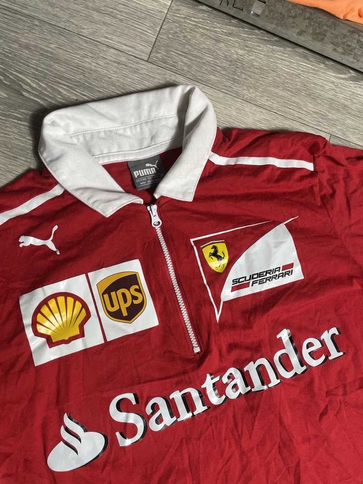 RACING FORMULA 1 FERRARI SHIRT JERSEY PUMA Men’s Size M VETTEL ERA Rare Race - Image 2 of 4