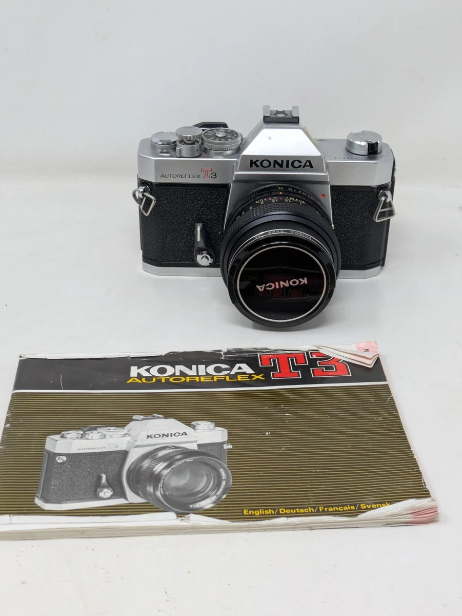 希少 Konica Autoreflex T3 + Hexanon 50mm Konica Autoreflex T3 Camera + Hexanon AR 50mm F/1.7 Lens | eBay