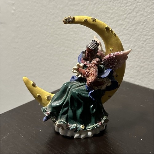 Fantasy Fairy on Crescent Moon Collectible Figurine Decorative Display Statue