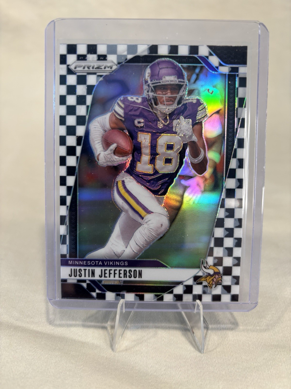2024 Panini Prizm Justin Jefferson Black White Checkerboard SP #187