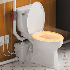 High Power Upflush Macerating Toilet with Heated Seat  4 Inlets, 23Ft Lift