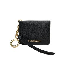 Burberry Black Key Pouch Card Holder Calfskin Wallet