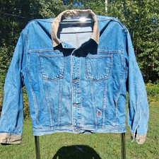 VTG Tommy Hilfiger Jean Jacket XL Denim Trucker 90's Washed Collar Hip Hop Y2K