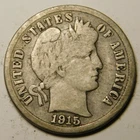 1915 S Barber Dime 90% Silver VG-F  "Actual Coin Pictured - Not Cleaned"