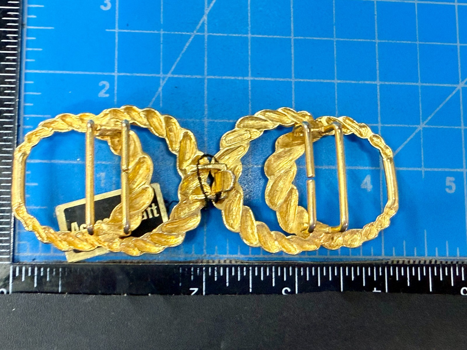 Twisted Rope Openwork Interlocking Two Piece Gold… - image 4