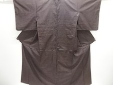 7699084: JAPANESE KIMONO / TSUMUGI / UNUSED / WOVEN KIKKO PATTERN