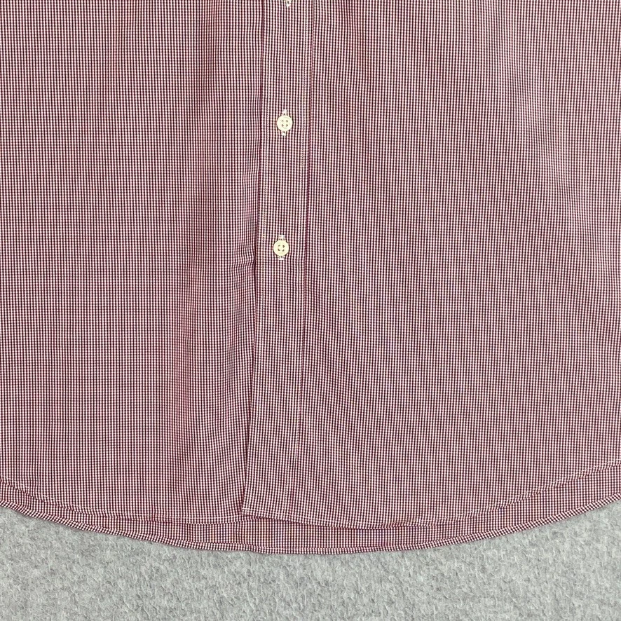 Kirkland Signature Mens 17-33 Red Check Non Iron Long Sleeve Button Up Cotton - Image 4 of 4