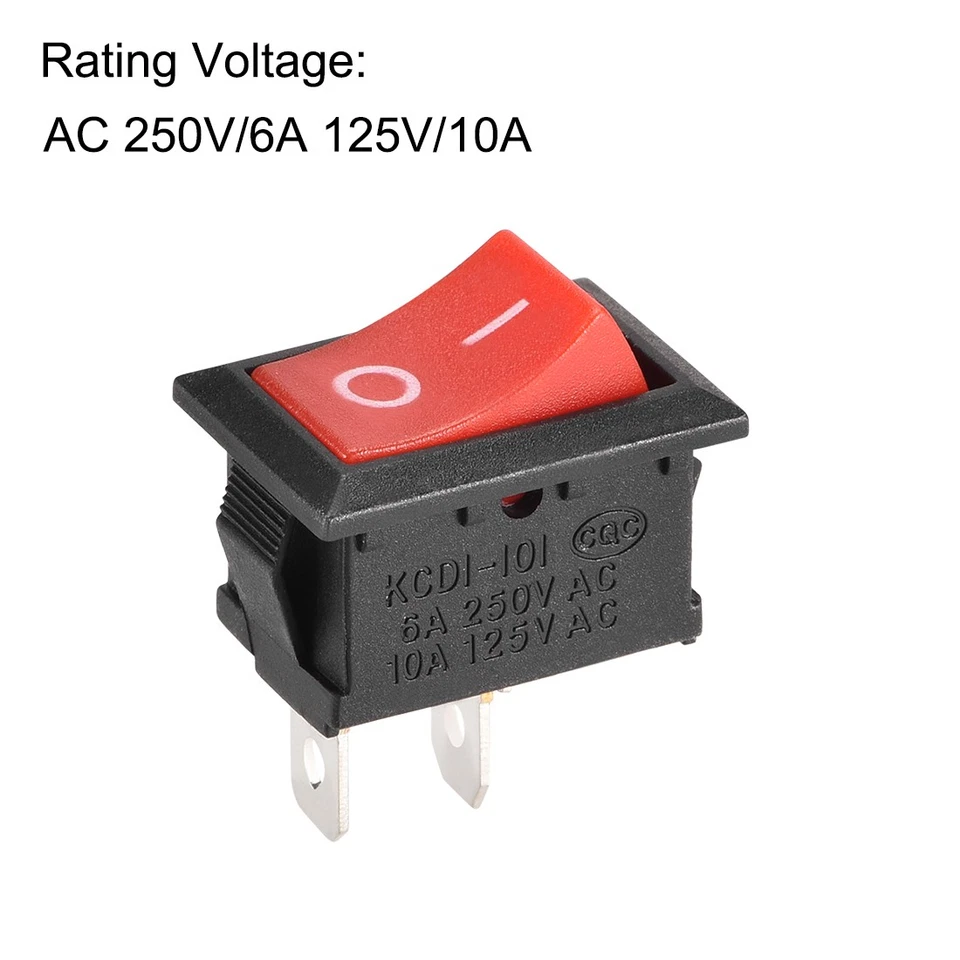 Mini Boat Rocker Switch Black Toggle Switch 2pins ON/OFF AC 250V/6A 125V/10A - Image 3 of 4