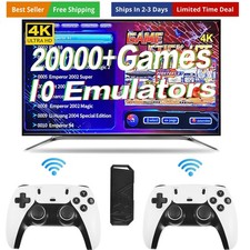Retro Gaming Console, Game Console, Dual Wireless Controllers, Plug Play Vi...
