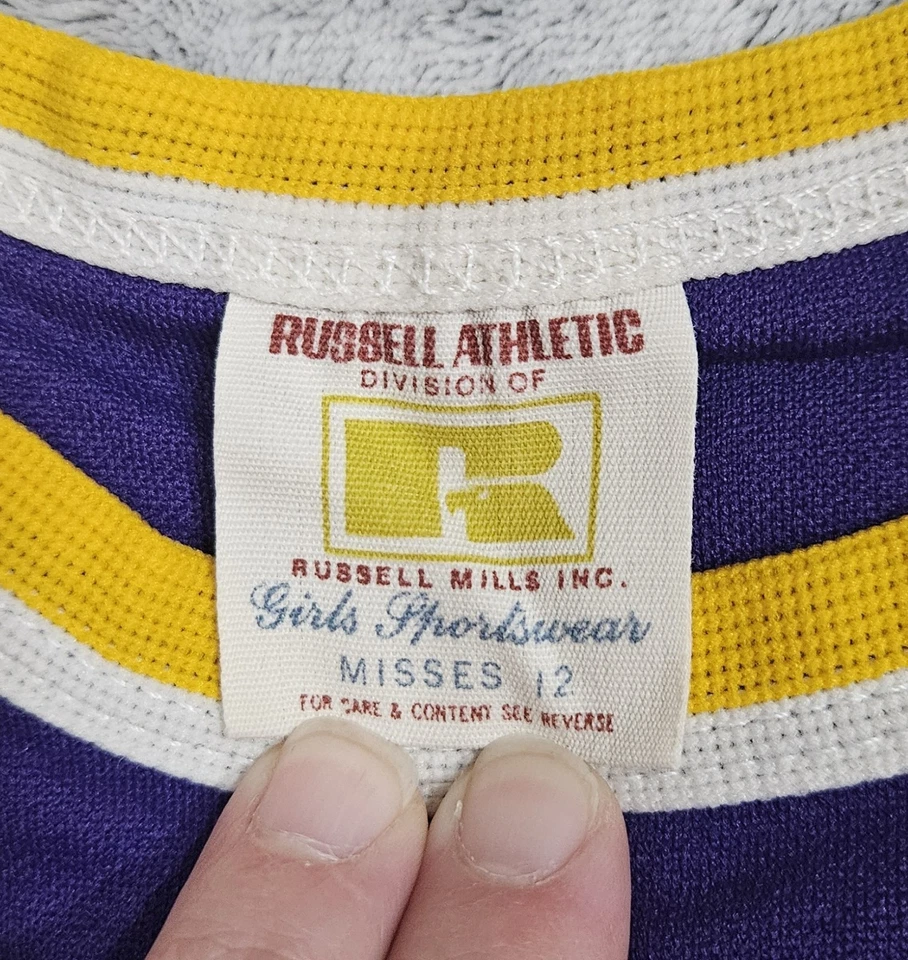 Camiseta deportiva de baloncesto vintage de los 80 Russell Athletic para niñas talla mediana (10-12) Foto 3 de 4