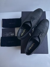 PRADA 2EC030 Black Saffiano Leather Derby Oxford Shoes Men’s Uk8.5 w/ Box