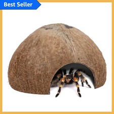 Durable Natural Coconut Hideout Caves for Lizards  Aquatic Pets - 5 in Diameter