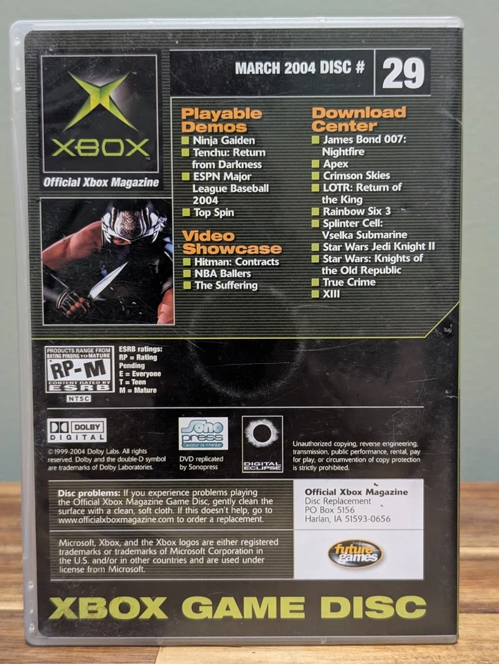 Xbox Magazine Demo Disc 29 Ninja Gaiden 4 Game ➡️➡️BOX ONLY, NO DISC⬅️⬅️ - Image 2 of 4