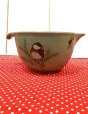 Pfaltzgraff Winterwood Large Batter Bowl  *chickadee*