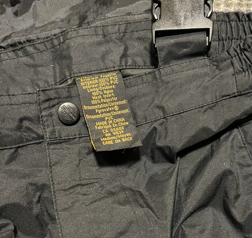 Harley-Davidson Men’s Medium Black Waterproof Riding Pants Bib Overalls - Picture 3 of 6