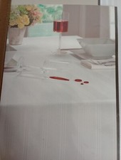 Encore Microfiber Tablecloth Spill Proof Size 60in x 84in. Oblong Color White