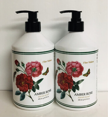 2-Pack Fleur Maison ~ Amber Rose Moisturizing Hand Soap 21.5 fl oz Each