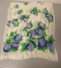 ECHO Scarf 100% Silk Blue Green Strawberries 39" Rectangular Vintage