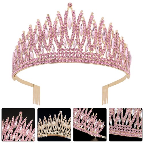 Couronne Princesse Ou Diadème De Mariée - Blanc Avec Perles Et Fleurs - Pour Femmes, Enfants, Spectacles