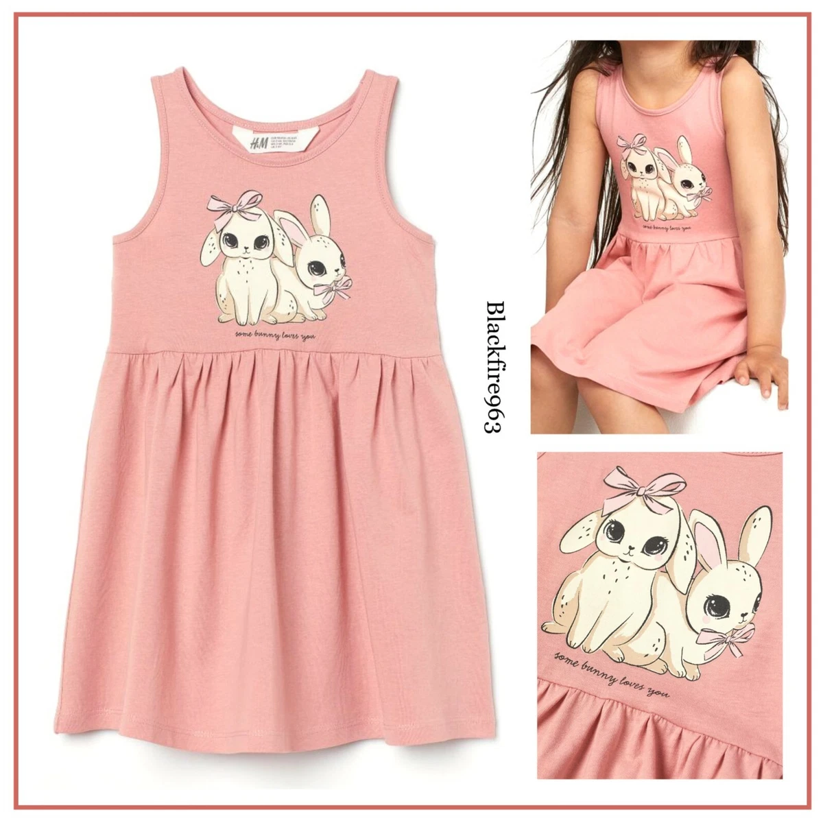 Rabbit print dress hotsell h & m