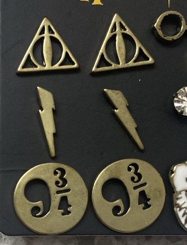 Bioworld Harry Potter Earrings Set 6 Pairs Studs Glasses 9 3/4 Owls - Picture 3 of 4