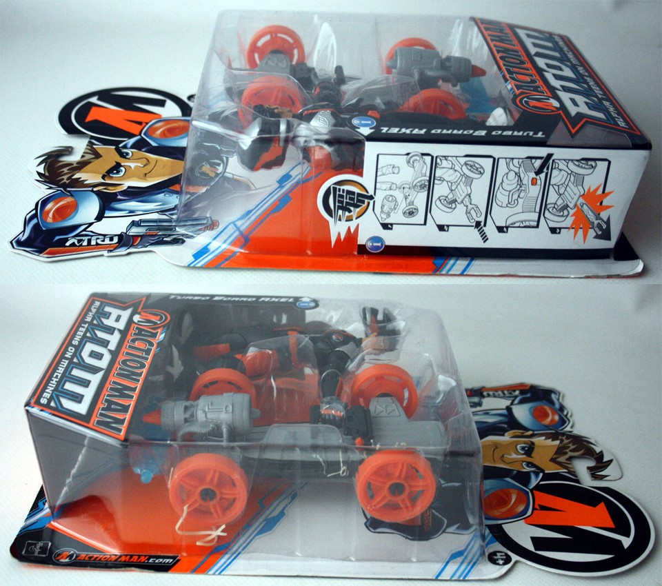 RARE 2005 ACTION MAN A.T.O.M. TURBO BOARD AXEL FIGURE ATOM HASBRO NEW ...