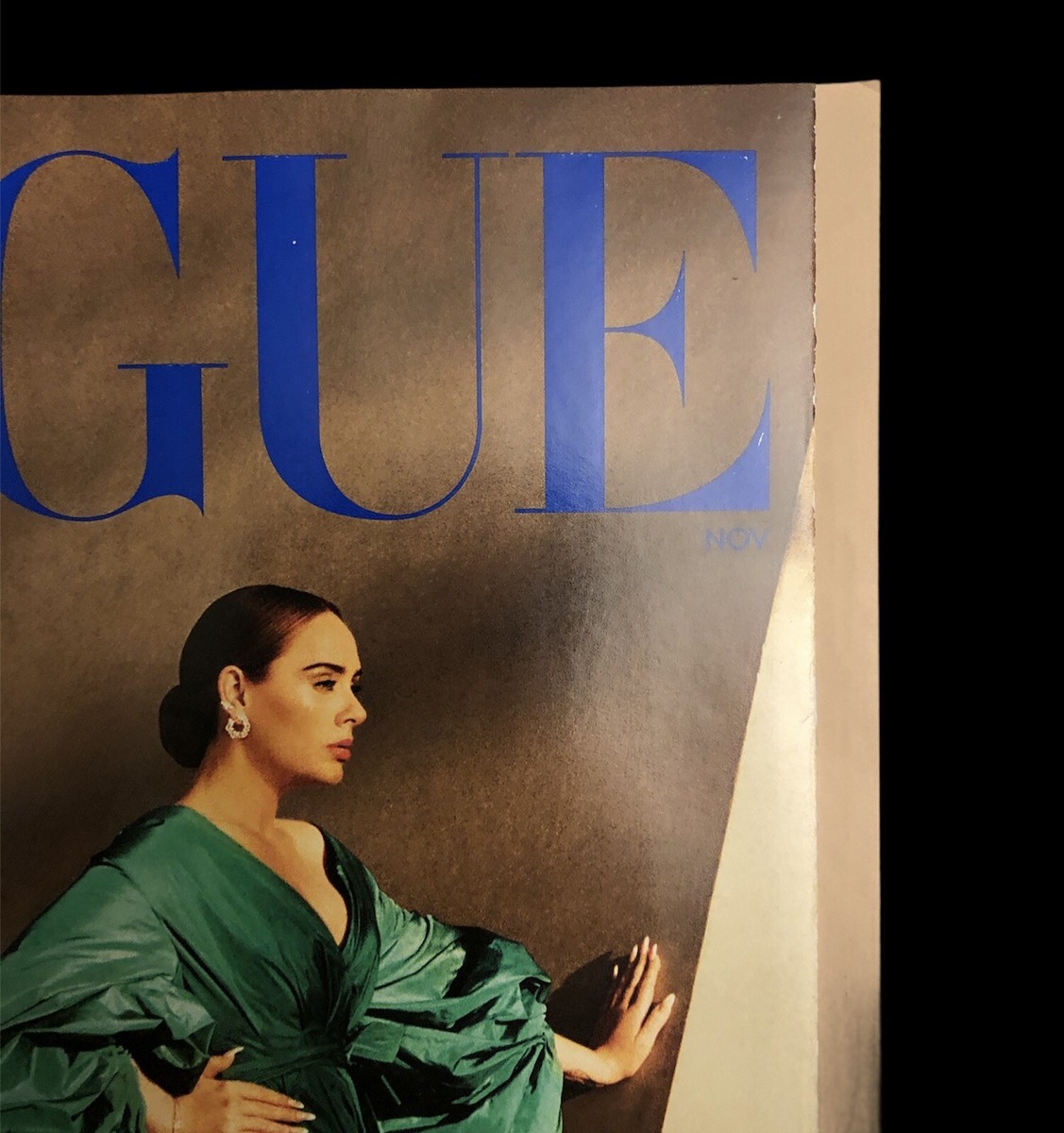 adele green dress vogue VOGUE Magazine US November 2021 ADELE Bella Hadid EDDIE REDMAYNE Anok main image 0