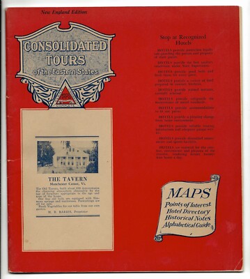 1932 Consolidated Tours of the Eastern States Booklet-New England Hotels-Touring