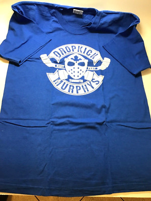 DROPKICK MURPHYS RIOT FEST TORONTO T-SHIRT; SIZE L, CLR BLUE DOUBLE STITCH ''NEW''