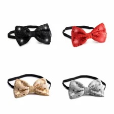 Sequin Bow Tie with LED Flashing Lights