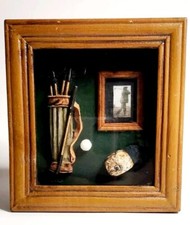 Vtg Golf Shadow Box Wall Mounted By 18 Dainel Brand 6 x 6 Inches Sports Decor