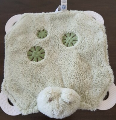 Pottery Barn Kids Green Frog Thumbie Teether Feet Circle Tummy Baby Lovey 9'' Toy