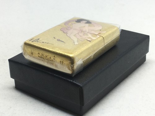 Yoshitaka Amano Final Fantasy Gold Edition Raijin Design Zippo Lighter NEW - Picture 3 of 4