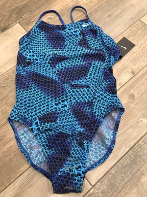 Nike One Piece Swimsuit Ness8011 494 Black Blue Turquoise Women Size 8 34 Nwt Ebay