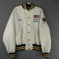 Vintage Maple Sportswear Jacket Womens Large Varsity Roofers Local Bulldog Flag