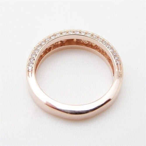 1.50 Ct Round Cut Real Moissanite Women's Wedding Band Ring 14k Rose Gold Plated - Picture 3 of 4
