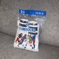 Tube Socks Men VTG NOS 6 In Pkg Retro Ball Players Athletes Made In USA 10-15